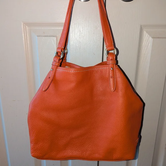 Orange Leather Tote Bag - Picture 3 of 8